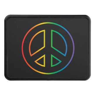 Rainbow Peace Sign Hitch Cover