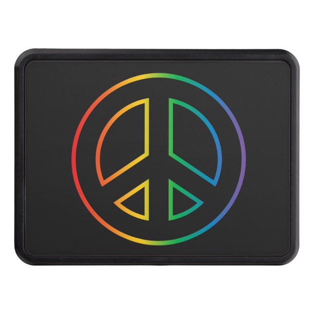 Rainbow Peace Sign Hitch Cover (Front)