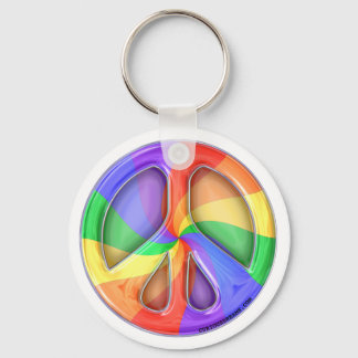 Rainbow Peace Sign Keychain