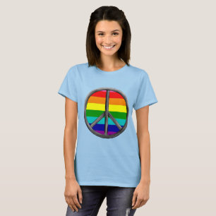 Rainbow Peace Sign LGBTQ Pride Symbol T-Shirt
