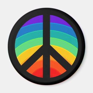 Rainbow Peace Sign Magnet