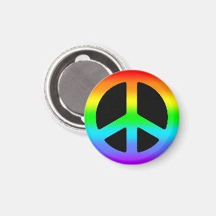 Rainbow Peace Sign Magnet