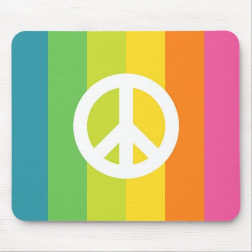 Rainbow Peace Sign Mouse Pad