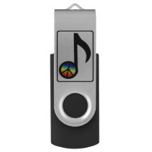 Rainbow Peace Sign Music Note Flashdrive