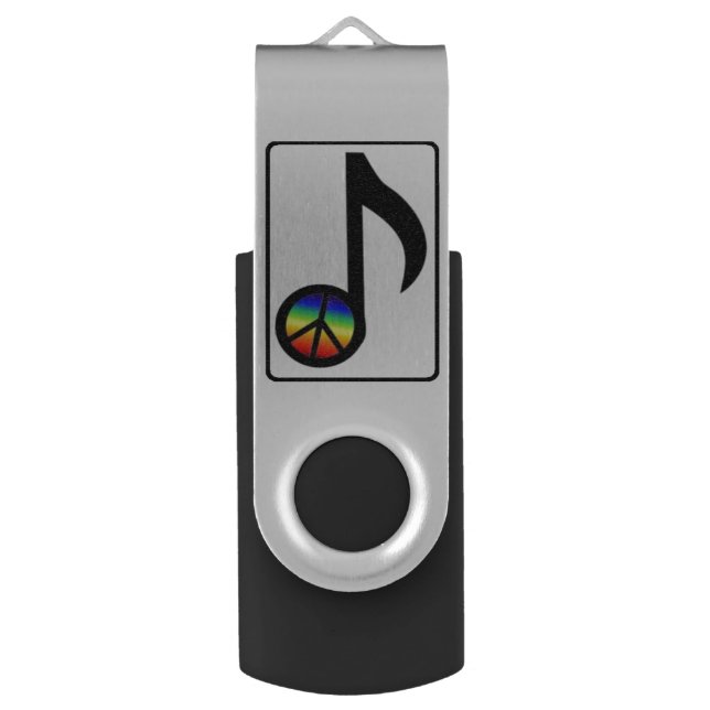 Rainbow Peace Sign Music Note Flashdrive Flash Drive (Front Vertical)