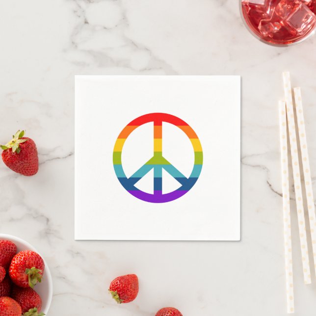 Rainbow Peace Sign Napkins (Insitu)