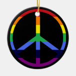 Rainbow Peace Sign Ornament