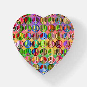 Rainbow peace sign paperweight