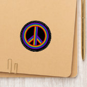 Rainbow Peace Sign Patch (On Folder)