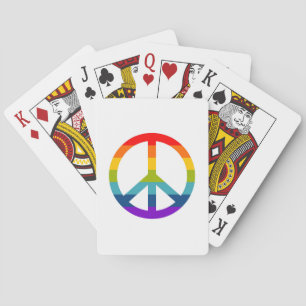 Rainbow Peace Sign Poker Cards