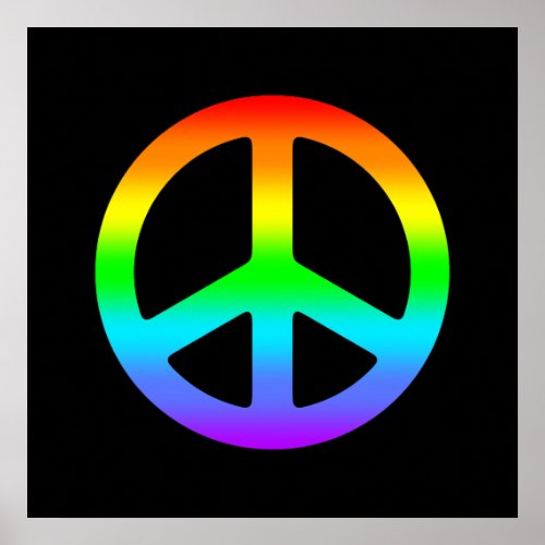 Rainbow Peace Sign Poster