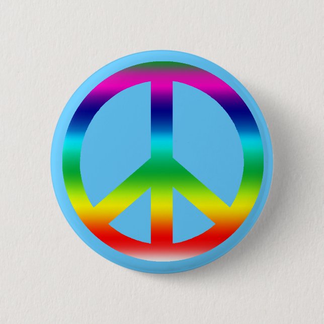 Rainbow Peace Sign Products Button (Front)