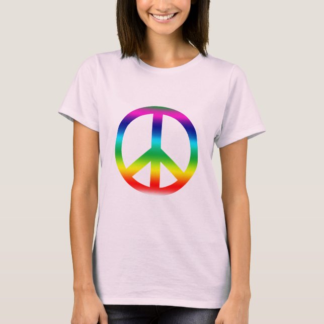 Rainbow Peace Sign Products T-Shirt (Front)