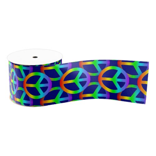 Rainbow Peace Sign Ribbon