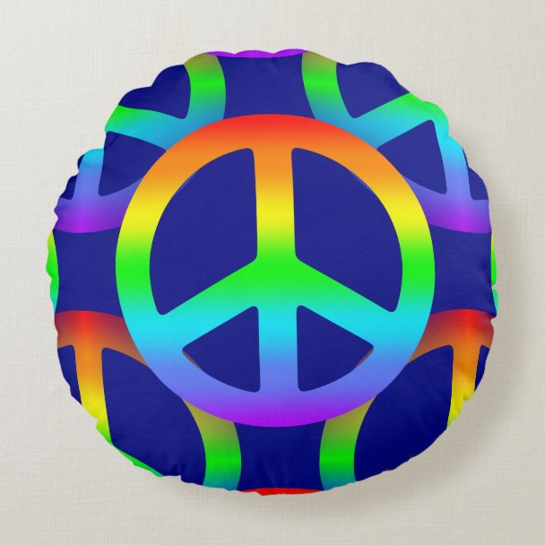 Rainbow Peace Sign Fabric | Zazzle