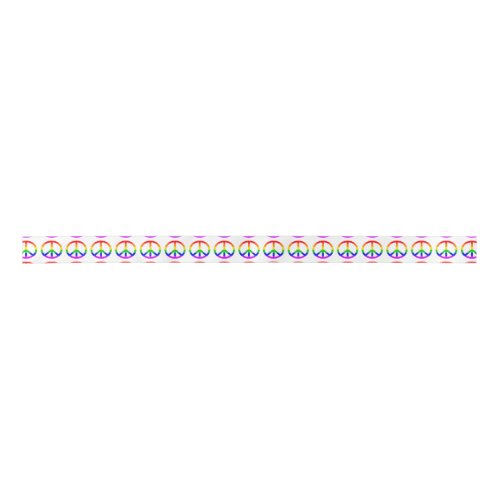 Rainbow Peace Sign Satin Ribbon