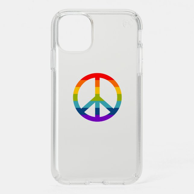 Rainbow Peace Sign Speck iPhone 11 Case (Front)