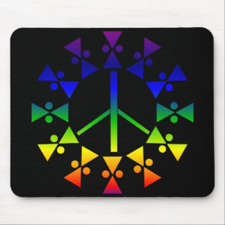 Rainbow Peace Sign Spiral Mouse Pad