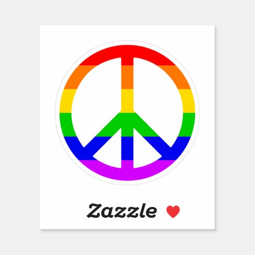 Rainbow Peace Sign Sticker