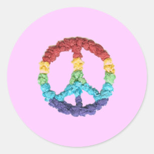 Rainbow peace sign sticker