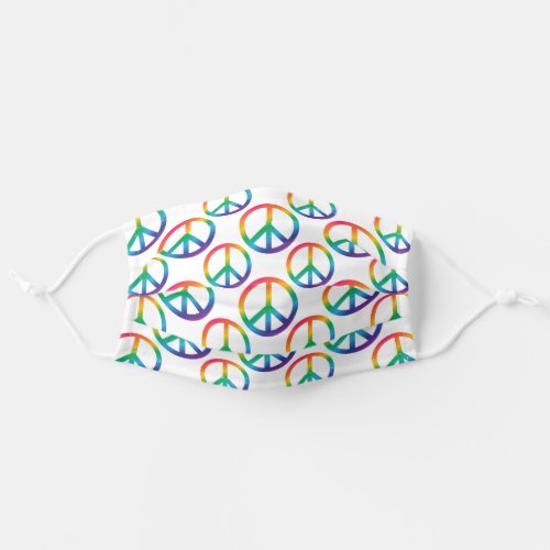 Rainbow Peace Sign Symbol Pattern Adult Cloth Face Mask