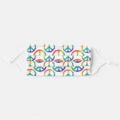 Rainbow Peace Sign Symbol Pattern Adult Cloth Face Mask (Front, Folded)