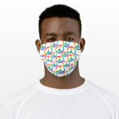 Rainbow Peace Sign Symbol Pattern Adult Cloth Face Mask (Worn)