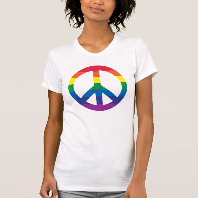 Rainbow Peace Sign T-Shirt (Front)