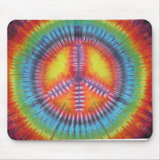Rainbow Peace Sign Tie Dye Mouse Pad