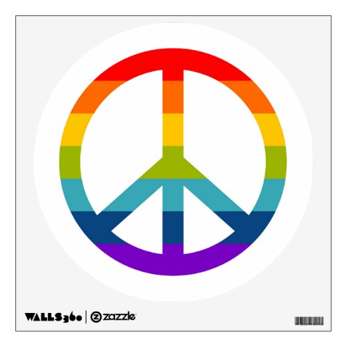 Rainbow Peace Sign Wall Decal