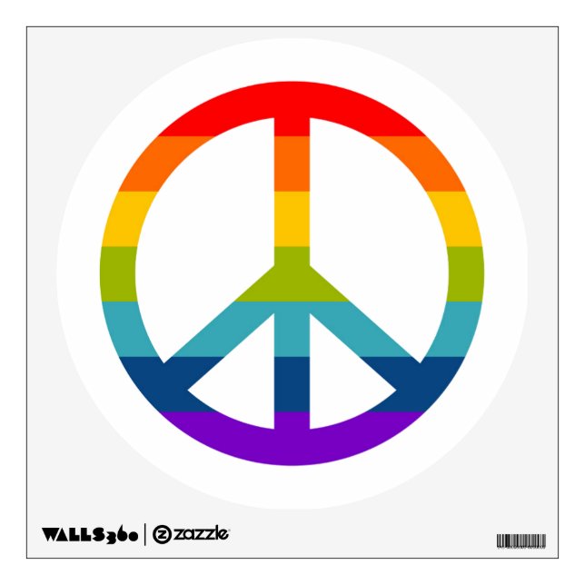 Rainbow Peace Sign Wall Decal (Front)
