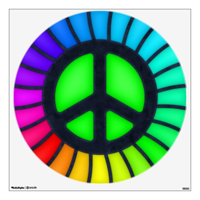 Rainbow Peace Sign Wall Decal (Front)