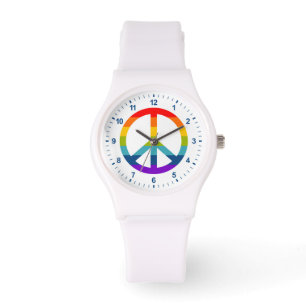 Rainbow Peace Sign Watch