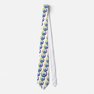 Rainbow Peace Sign with Merry Christmas! Neck Tie