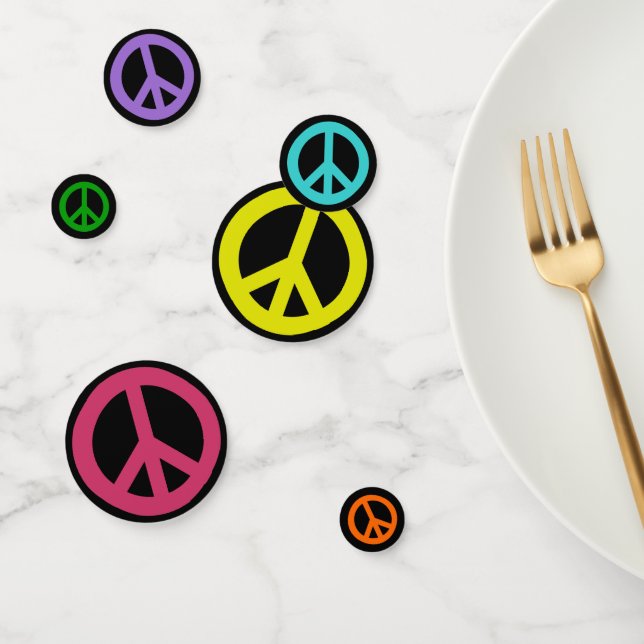 Rainbow Peace Signs Confetti (Group)