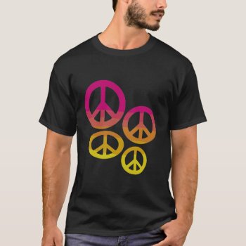 Rainbow Peace Signs T-shirt by calroofer at Zazzle