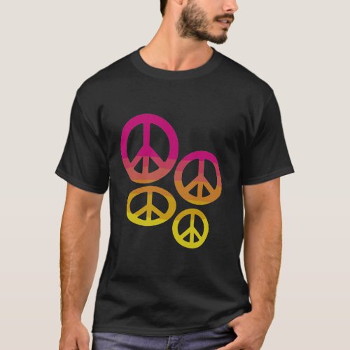 Rainbow Peace Signs T_Shirt
