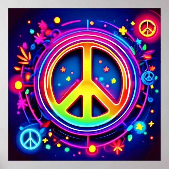 Rainbow Peace Symbol Art Poster (Front)