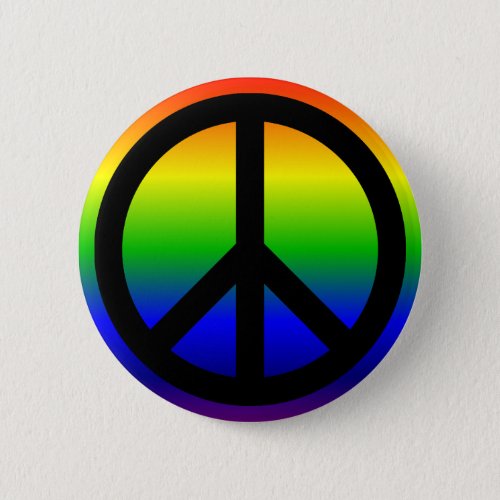Rainbow Peace Symbol Button