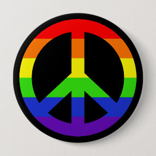 Rainbow Peace symbol Button