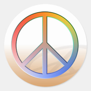 Rainbow Peace Symbol Classic Round Sticker