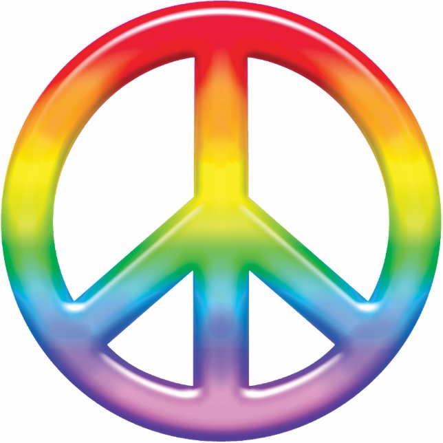 Rainbow Peace Symbol Cutout (Front)