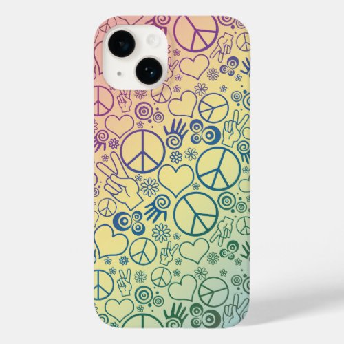 Rainbow Peace Symbol Design Pattern Case_Mate iPhone 14 Case