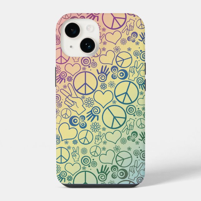 Rainbow Peace Symbol Design Pattern Iphone Case (Back)