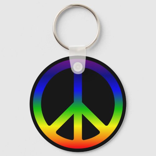 Rainbow Peace Symbol Keychain