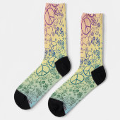 Rainbow Peace Symbol Socks (Left)