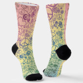 Rainbow Peace Symbol Socks (Angled)