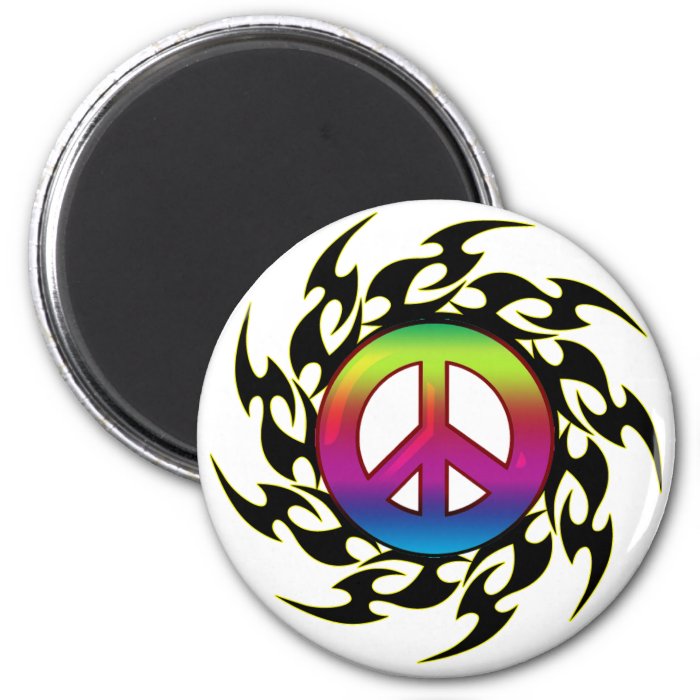 Rainbow Peace Tattoo Magnets