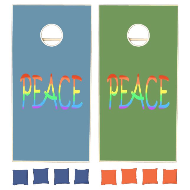 Rainbow Peace Word Cornhole Game Board Sets (Set)