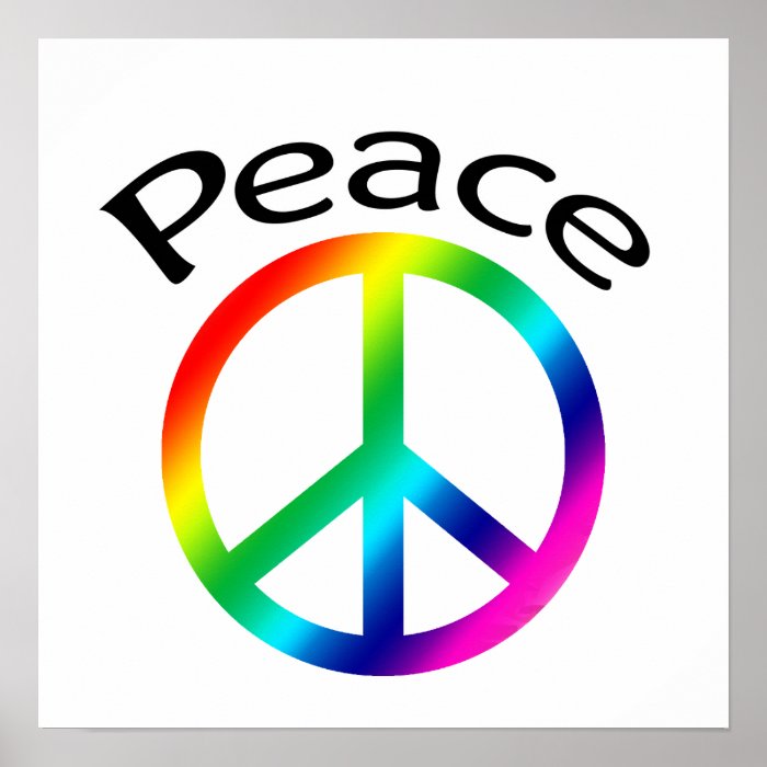 Rainbow Peace & Word Posters